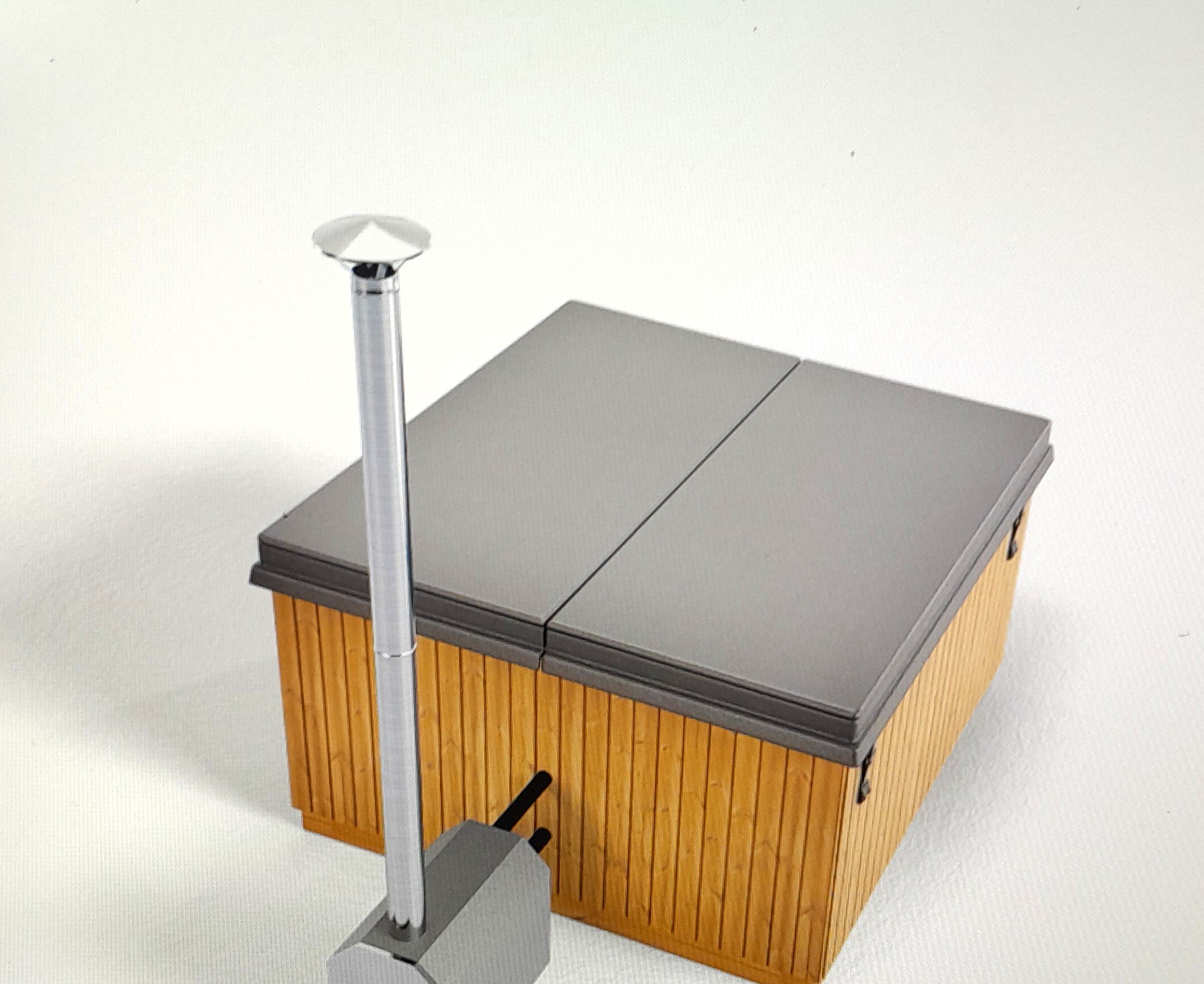 Cube Abdeckung isoliert, klappbar, grau