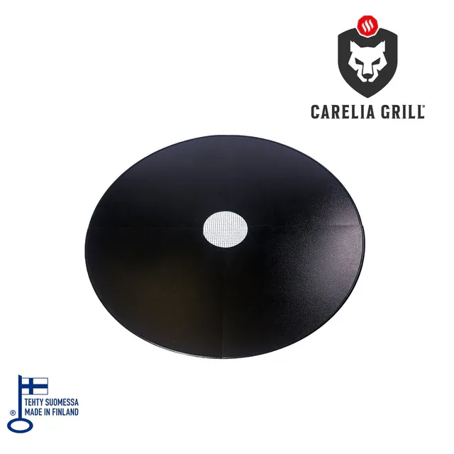 Die Bodenplatte (+399 EUR) für den Carelia Grill Basic 100 schützt den Untergrund effektiv vor Hitze und Funkenflug, die beim Grillen entstehen können. | Pulverbeschichteter verzinkter Stahl / rostfreier Stahl 304