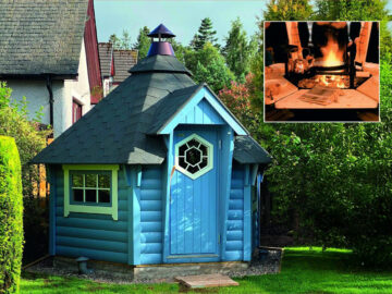 Premium Grillhütte / Grillkota 6,5 m² aus Holz inkl. Transport