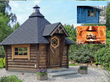 Premium Grillhütte / Grillkota 9 m² aus Holz inkl. Transport