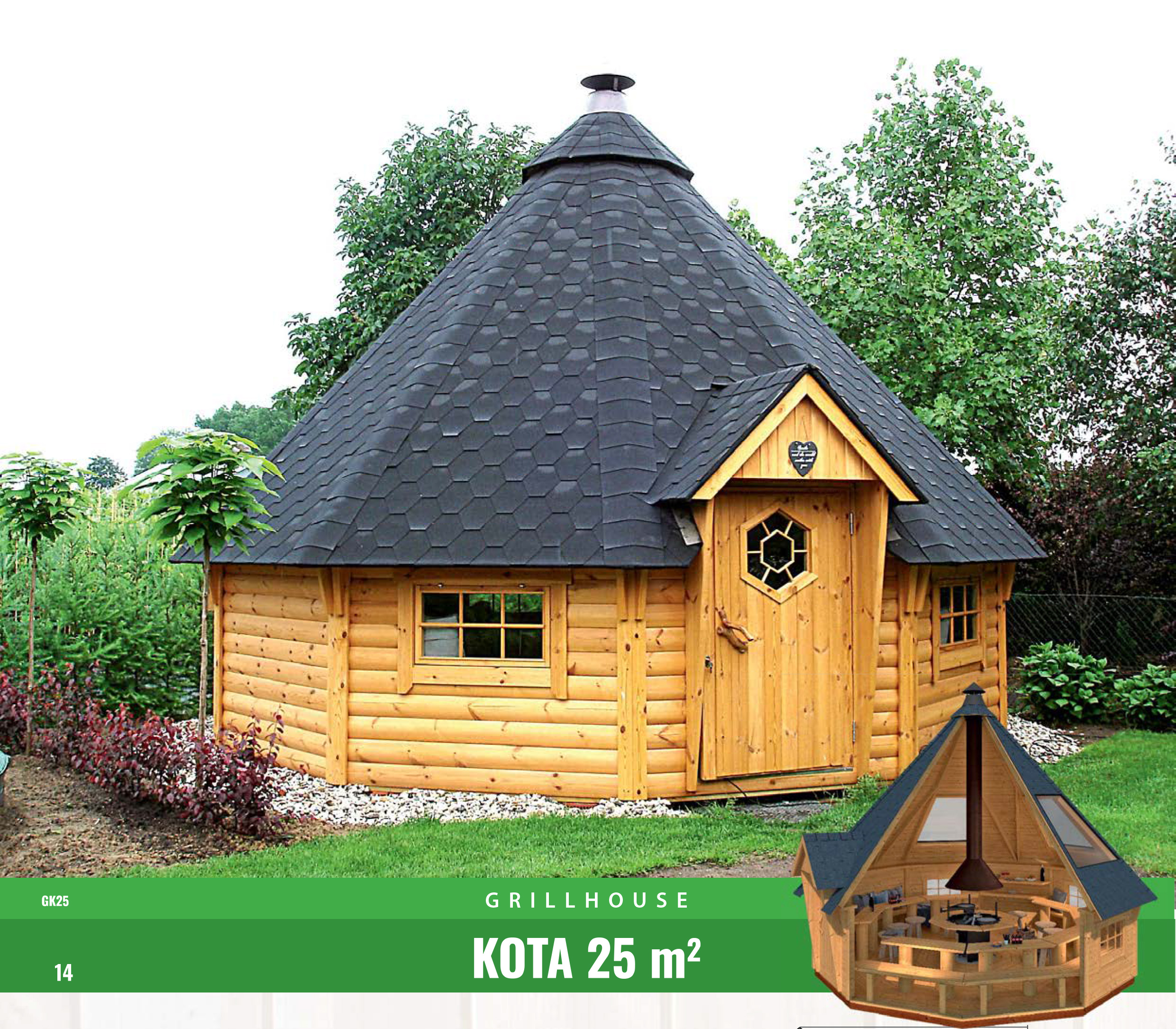 Premium Grillhütte / Grillkota 25 m² aus Holz – Bild 2