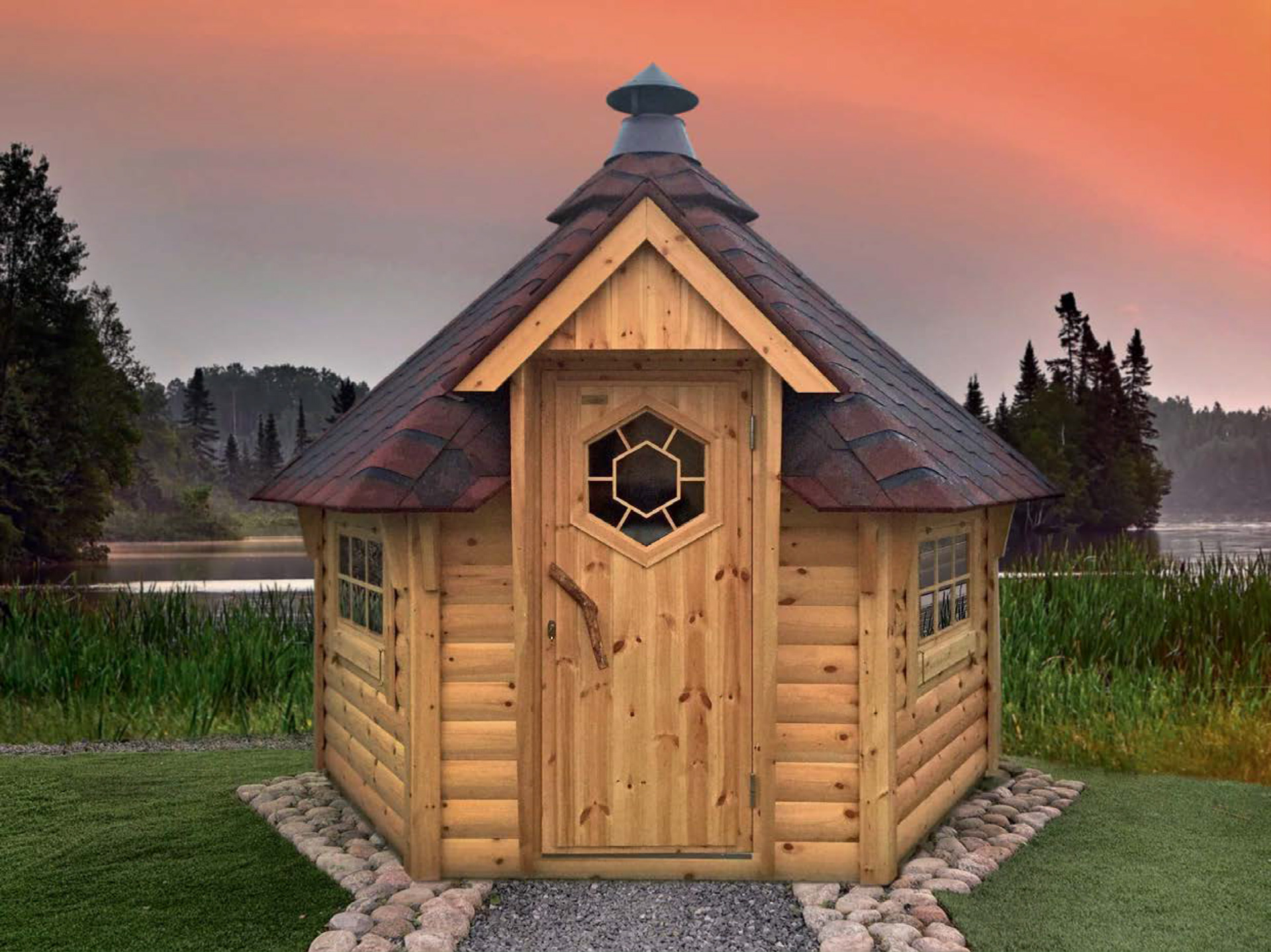 Premium Grillhütte / Grillkota 4,9 m² aus Holz inkl. Transport – Bild 2