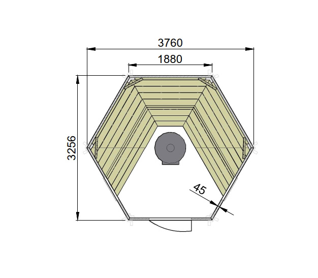 Traditionelle Saunahütte / Kota "Svenja" 9m² – Bild 4