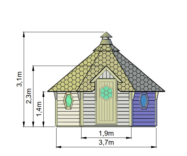 Traditionelle Saunahütte / Kota "Svenja" 9m² – Bild 5