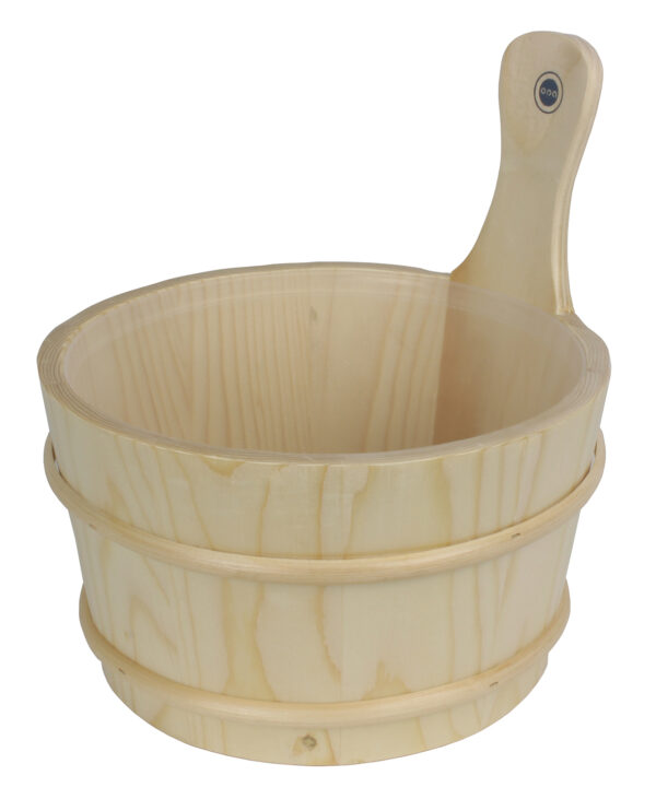 Holzkübel - Sauna Eimer Holz mit Plastikeinsatz 4 Liter - in zwei Farbvarianten