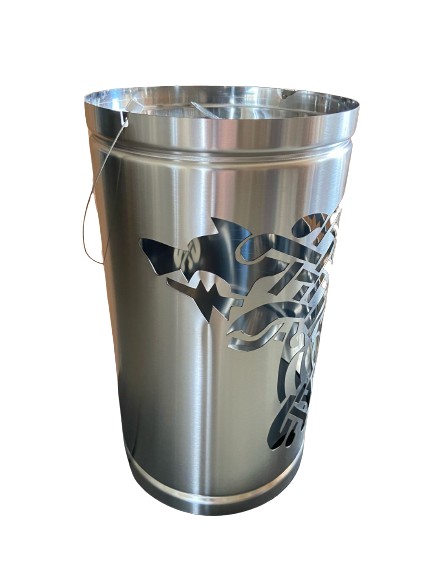 Laterne - Edelstahl mit Wolf Motiv – Bild 3