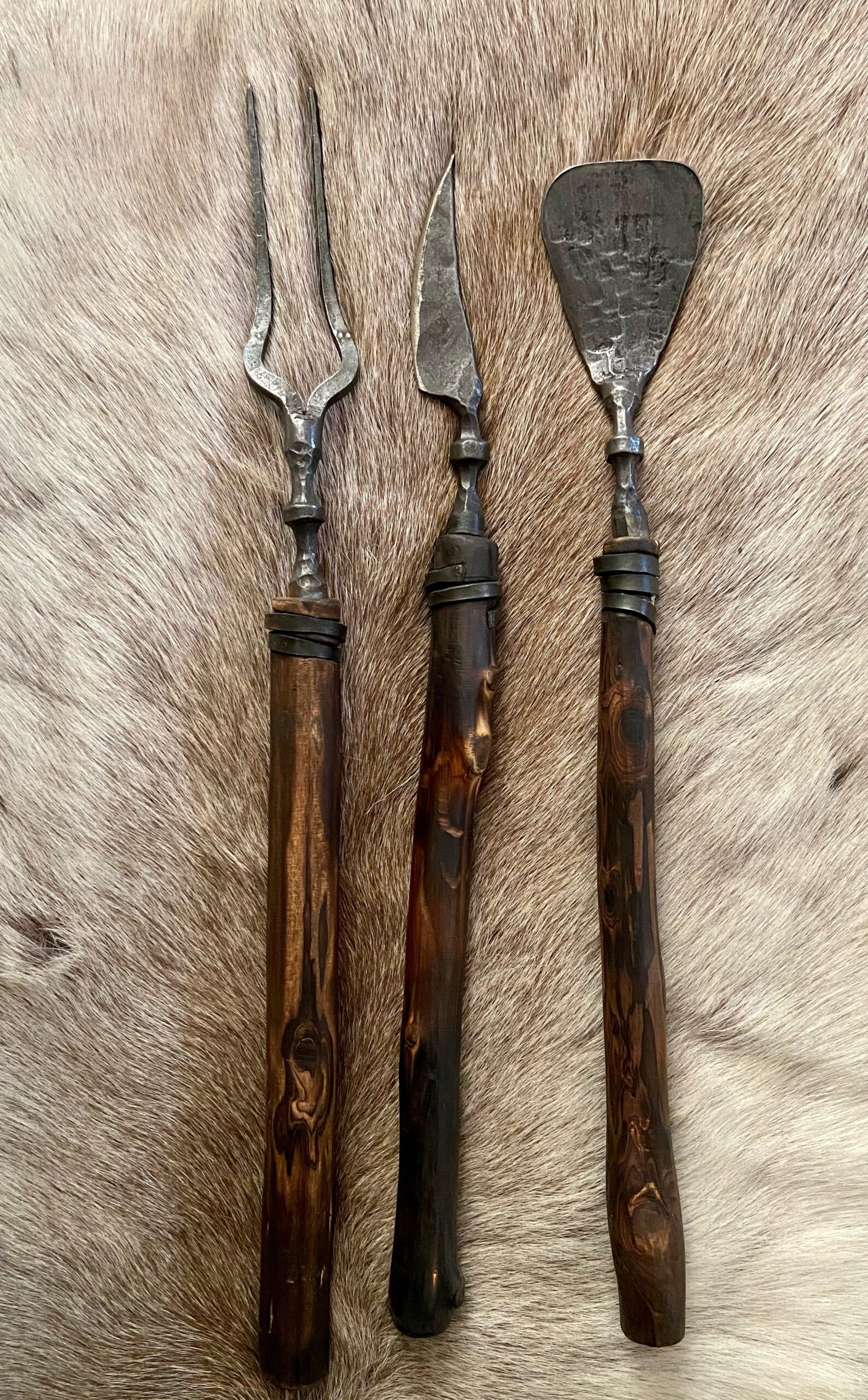 Rustikales Grillbesteck 3-teilig