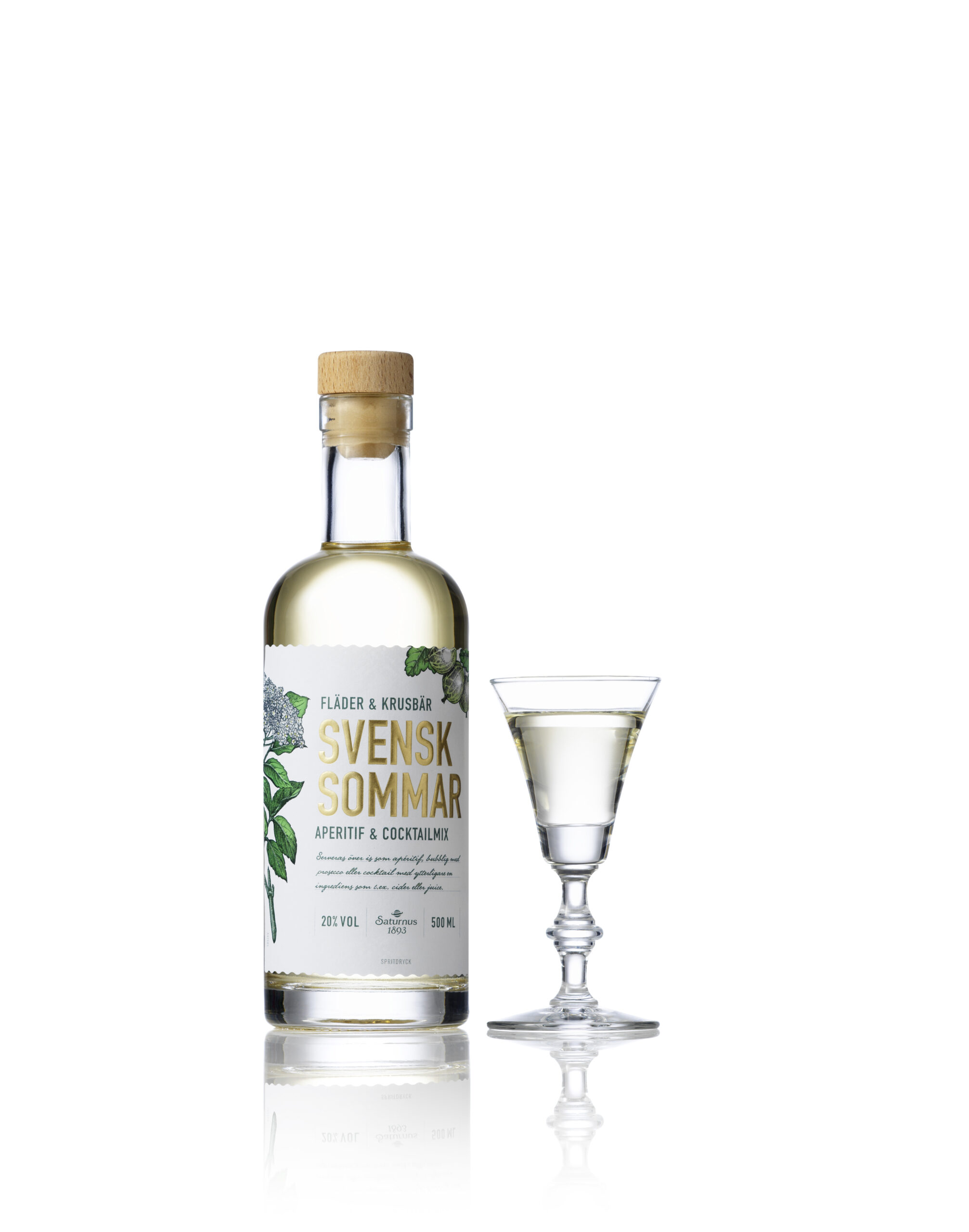 Saturnus Svensk Sommar Holunderblüte & Stachelbeere  20% vol., 500ml – Bild 5