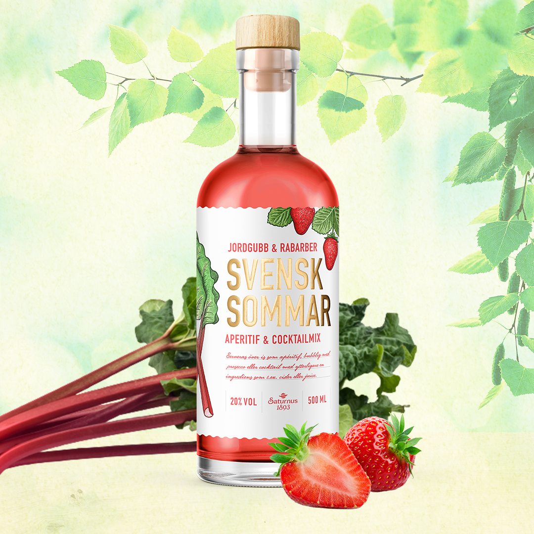 Saturnus Svensk Sommar Jordgubb & Rabarber, 20% vol., 500ml