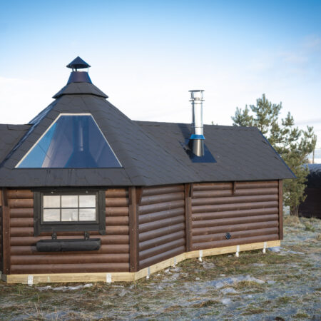 Grillkota mit Saunaanbau