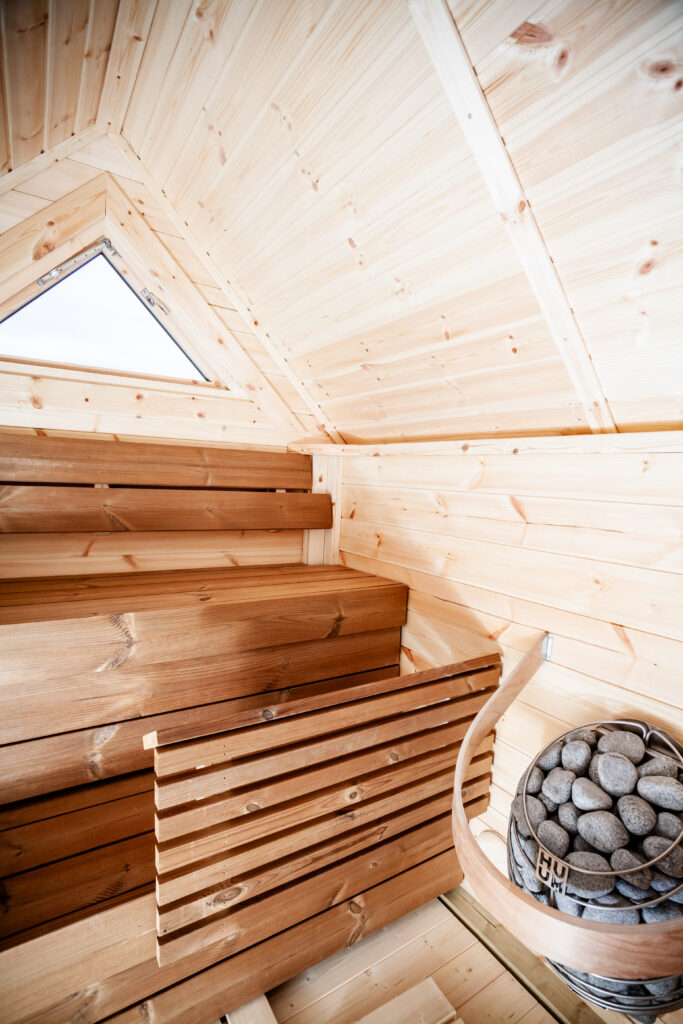 Innenansicht der Sauna im Anbau