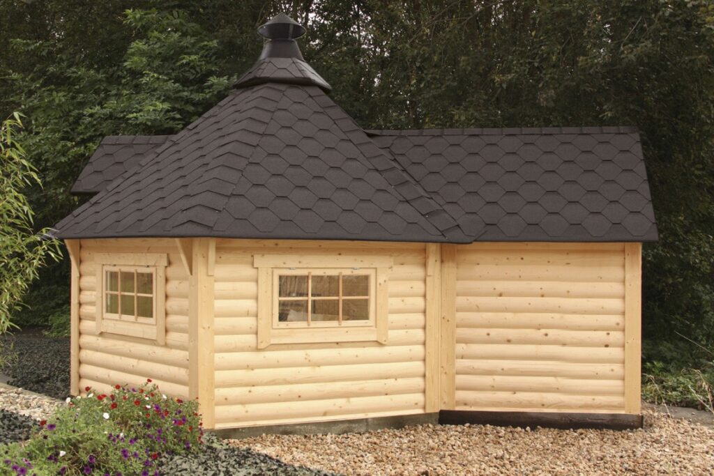 Grillkota mit Saunaanbau unbehandelt