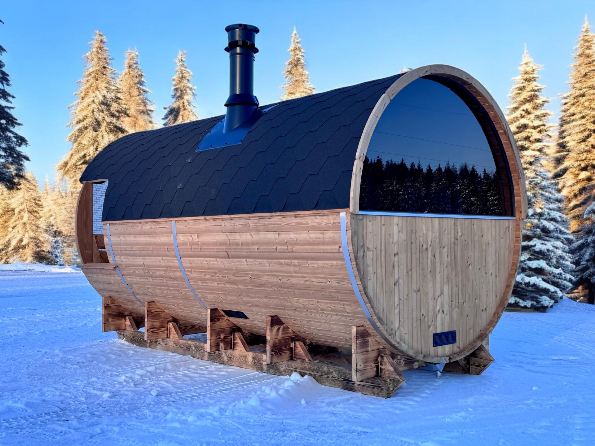 Saunafass Valter seitliche Rückansicht